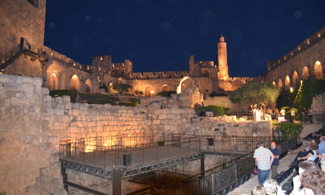 Tower of David photo at night
